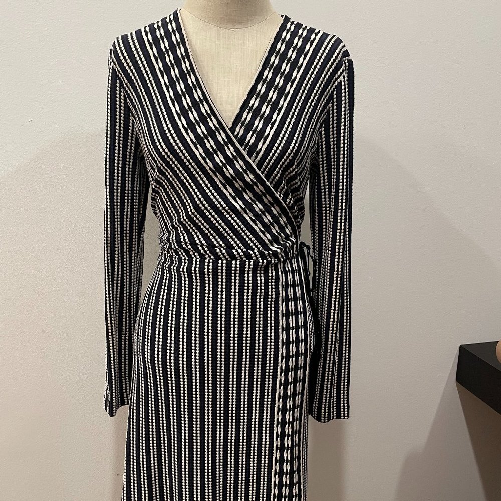 TORY BURCH TEXTURED WRAP DRESS